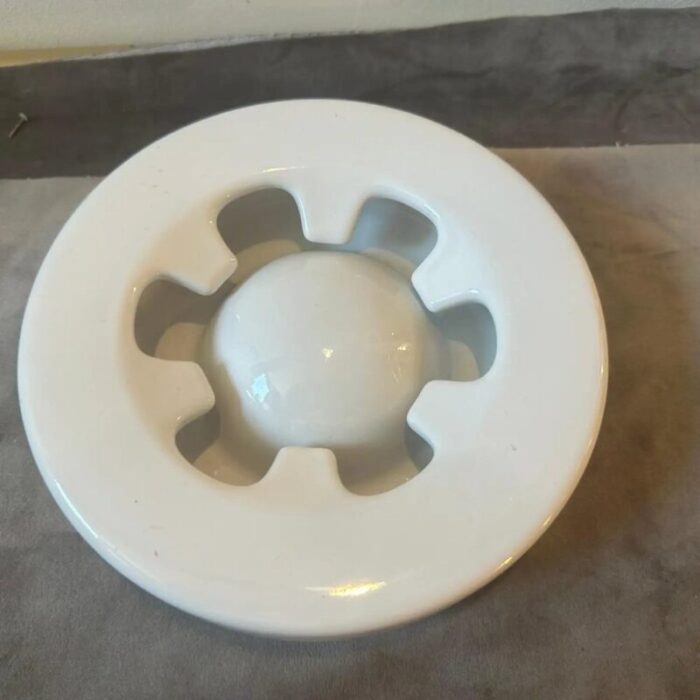 vintage modern white ceramic ashtray by mangiarotti for f lli brambilla 1970s 3