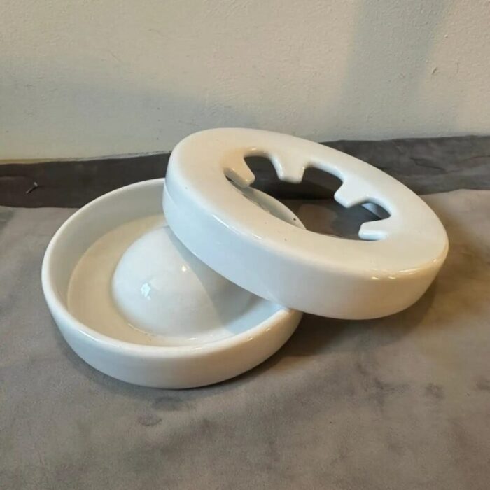 vintage modern white ceramic ashtray by mangiarotti for f lli brambilla 1970s 8