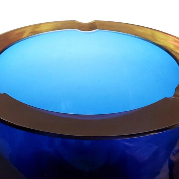 vintage murano glass geode bowl ashtray designed by antonio da ros with blue and pink lavender alexandrite sommerso 7773