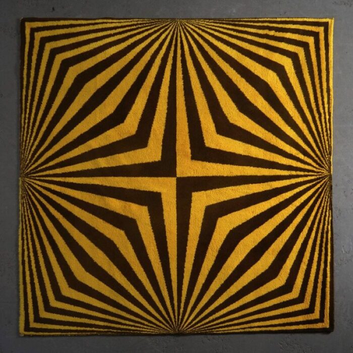 vintage op art rug 1970s 1