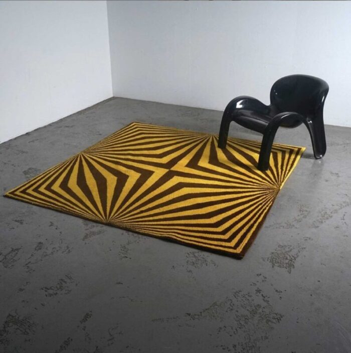 vintage op art rug 1970s 2