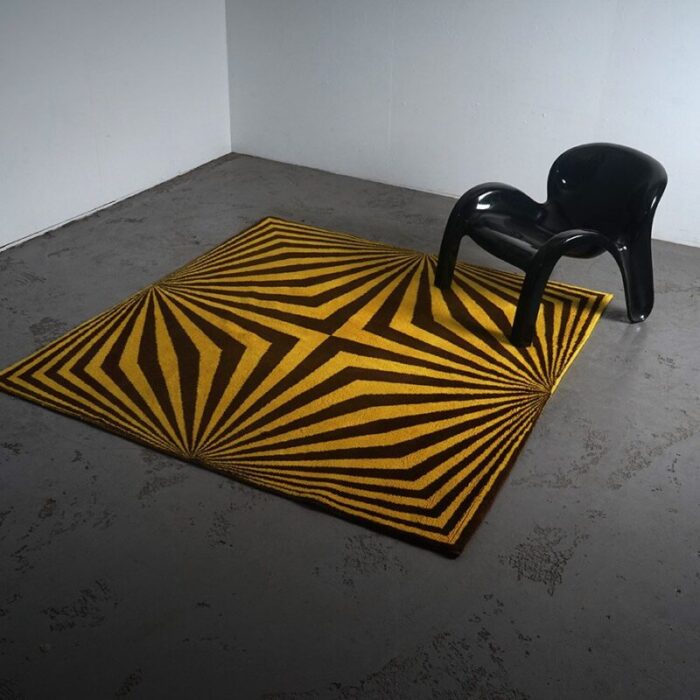 vintage op art rug 1970s 4