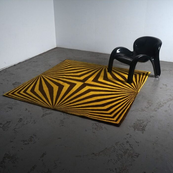 vintage op art rug 1970s 7