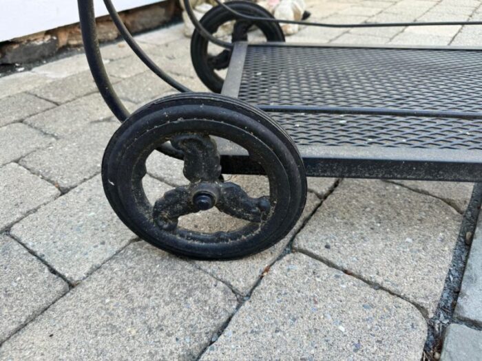 vintage ow lee garden park wrought iron serving cart with wheels 7739