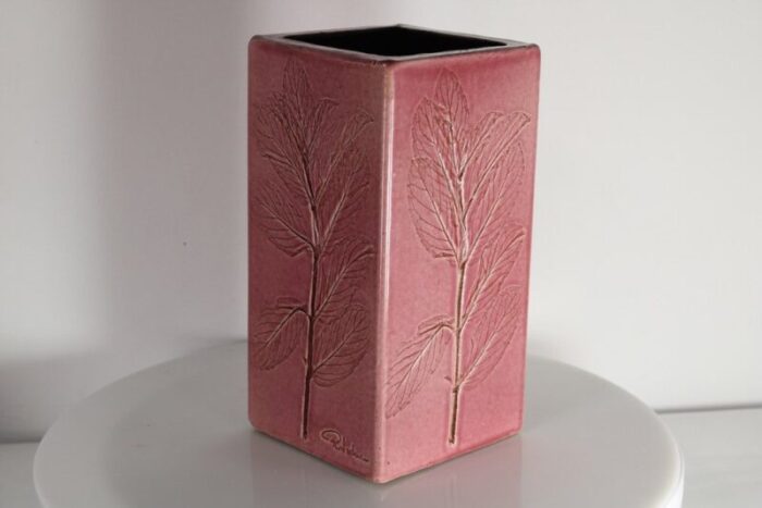 vintage pink ceramic vase by raymonde leduc for vallauris 1960s 4