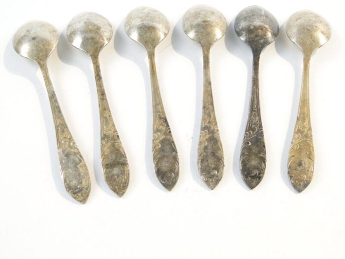 vintage polish brass mocca spoons 1950s set of 6 4