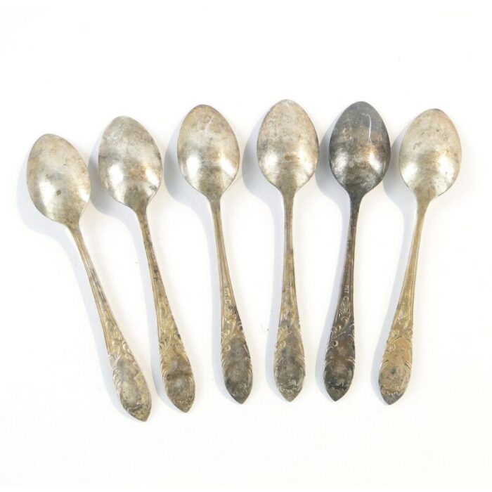 vintage polish brass mocca spoons 1950s set of 6 6