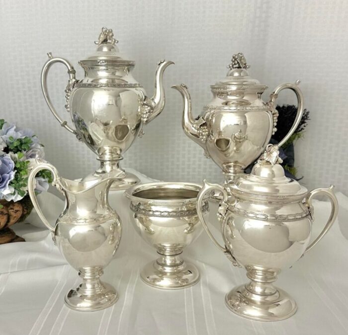 vintage reed and barton rogers silver plated tea and coffee service set 6 pieces 2792