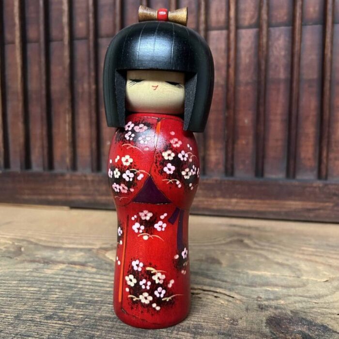 vintage sakura kokeshi by kishi sadao sadao kishi japan 1970s 1