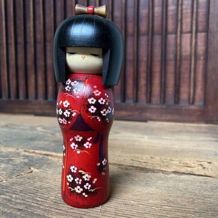 vintage sakura kokeshi by kishi sadao sadao kishi japan 1970s 5