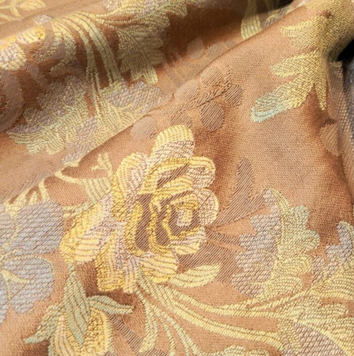 vintage scalamandre josephine cocoa silk blend lampas brocade 575 yards 0581