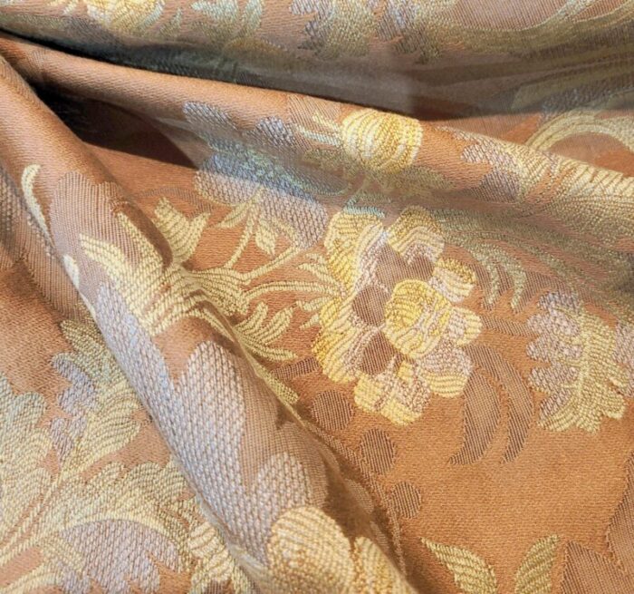 vintage scalamandre josephine cocoa silk blend lampas brocade 575 yards 7778