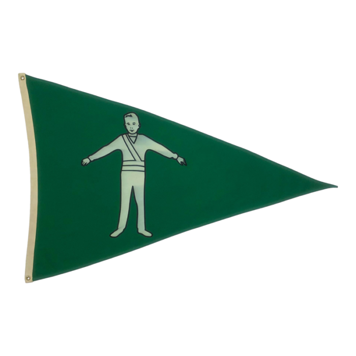 vintage school safety patrol crossing guard signal flag cotton 0674