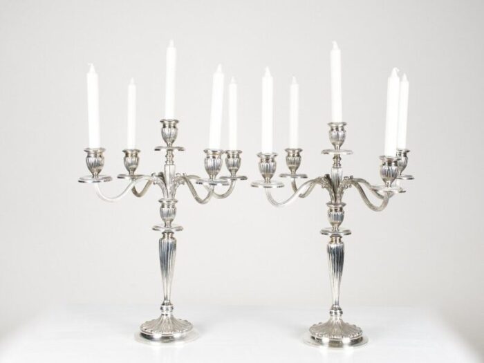 vintage silver candleholders set of 2 1