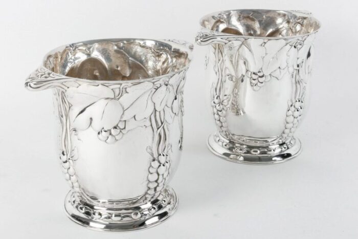 vintage silver vases 1920 set of 2 13