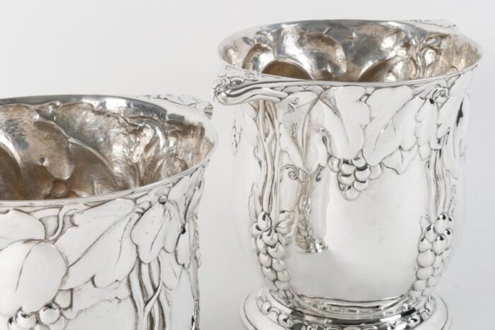 vintage silver vases 1920 set of 2 4