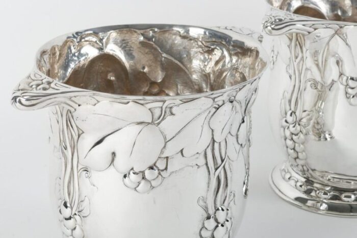 vintage silver vases 1920 set of 2 5