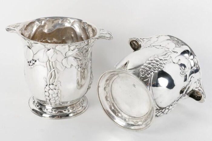 vintage silver vases 1920 set of 2 8