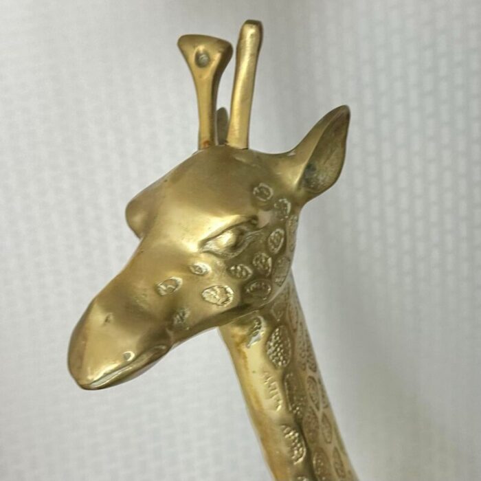 vintage solid brass giraffe decorative statue 4998