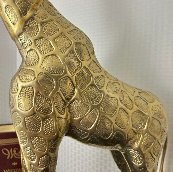 vintage solid brass giraffe decorative statue 7146