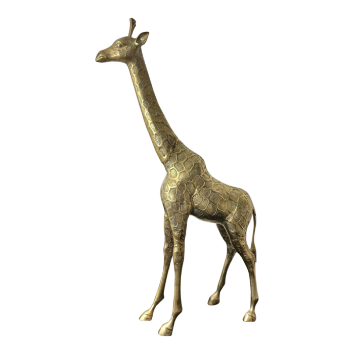 vintage solid brass giraffe decorative statue 7315