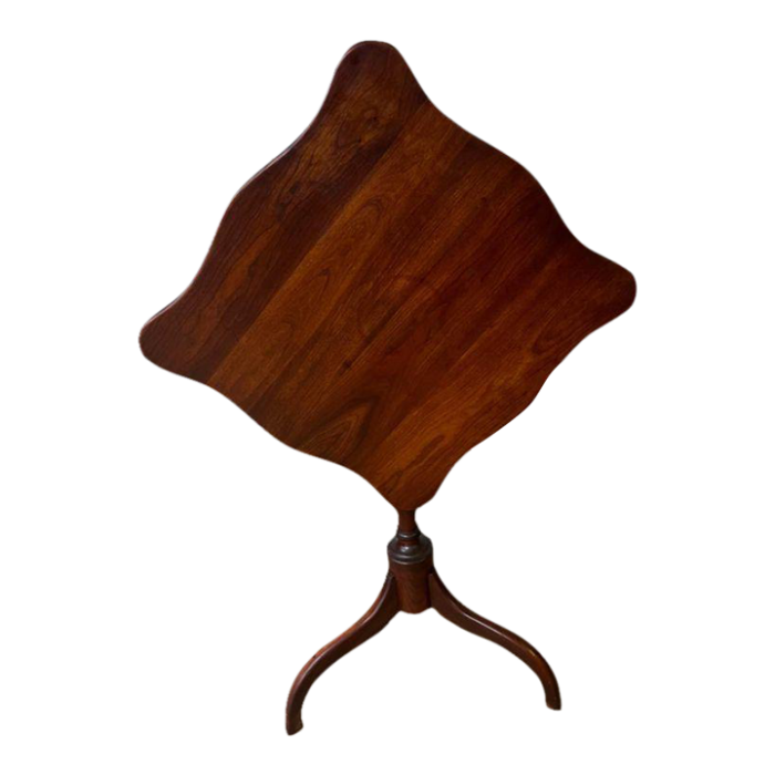 vintage solid cherry tilt top side table 5630