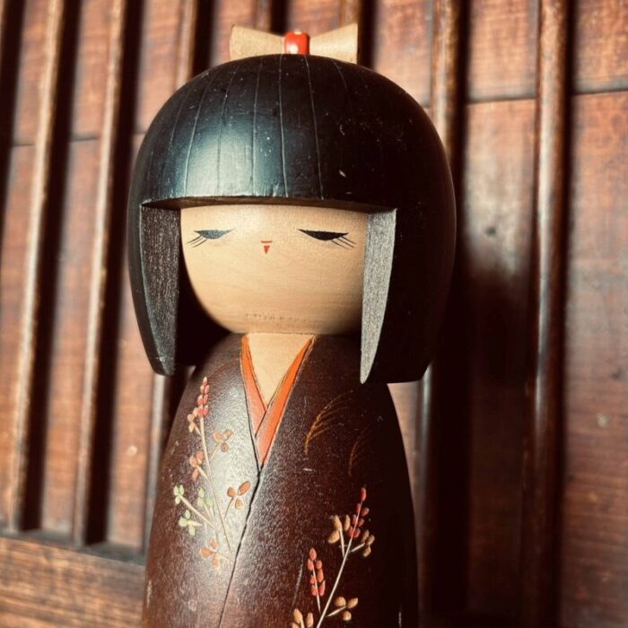 vintage sosaku kokeshi by sadao kishi japan 1980s 2