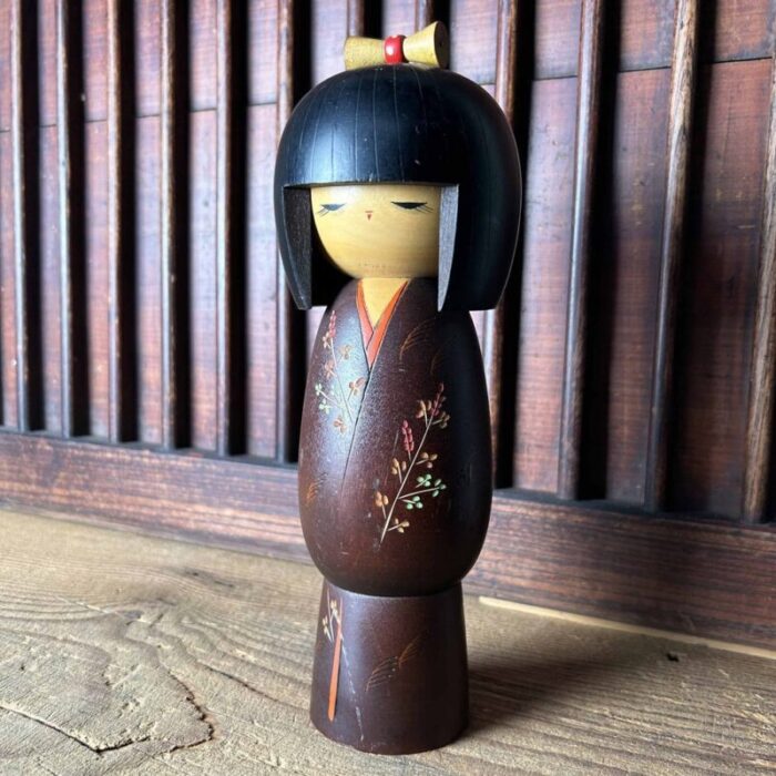 vintage sosaku kokeshi by sadao kishi japan 1980s 4