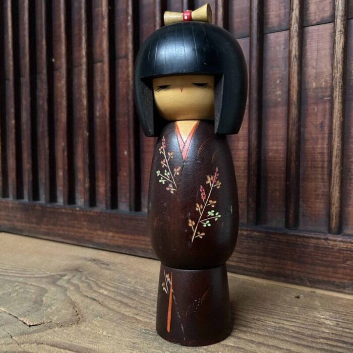 vintage sosaku kokeshi by sadao kishi japan 1980s 6