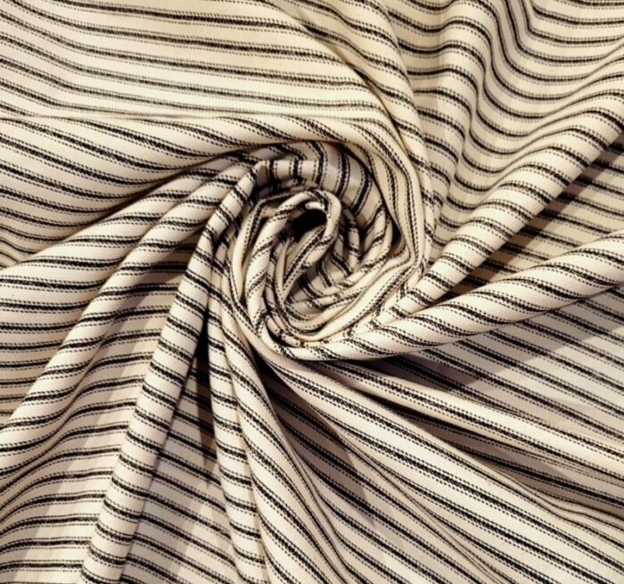 vintage textile art and film blackwhite cotton ticking stripe 5 yards 0165