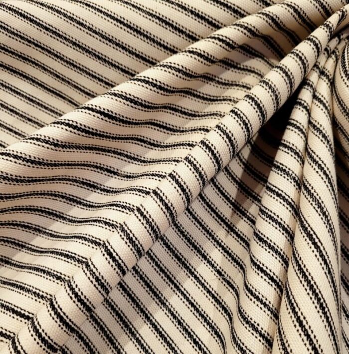 vintage textile art and film blackwhite cotton ticking stripe 5 yards 1036