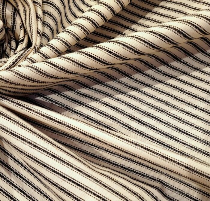 vintage textile art and film blackwhite cotton ticking stripe 5 yards 1712