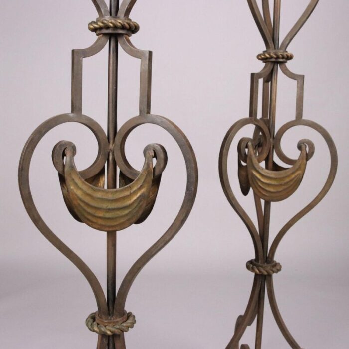 vintage torch floor lamps set of 2 7