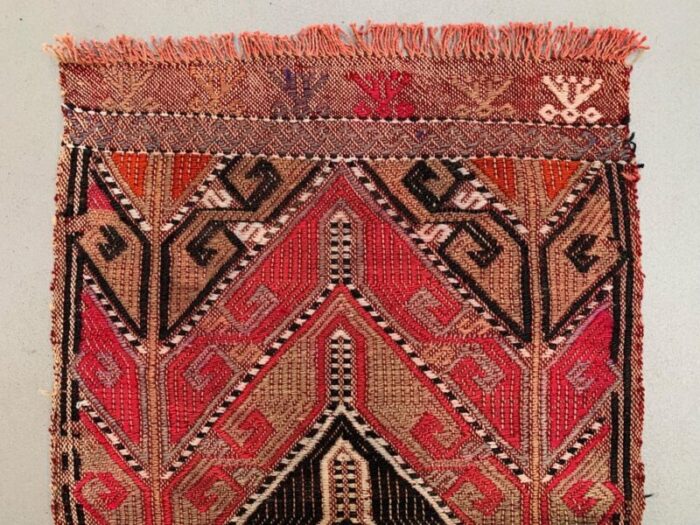 vintage turkish kilim runner rug in wool 2