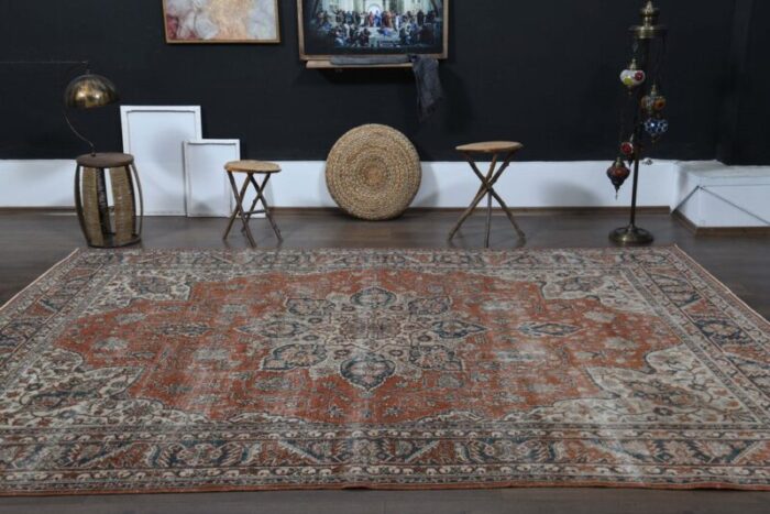 vintage turkish oushak rug 1960s 2