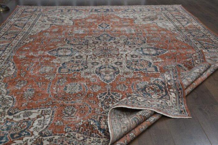 vintage turkish oushak rug 1960s 3