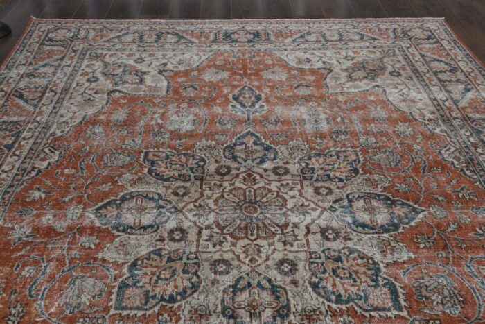 vintage turkish oushak rug 1960s 4