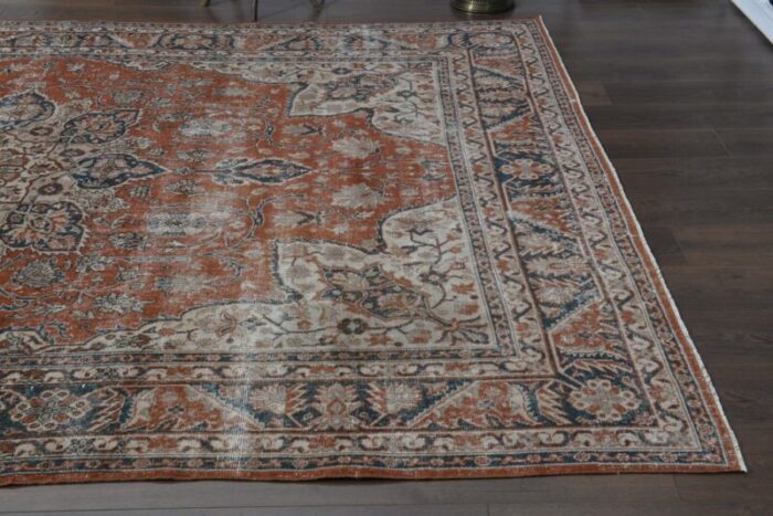 vintage turkish oushak rug 1960s 6