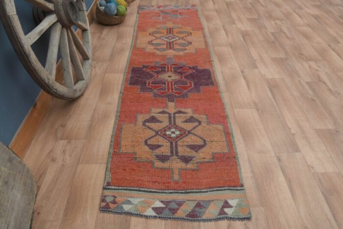 vintage turkish oushak runner rug 1960s 1