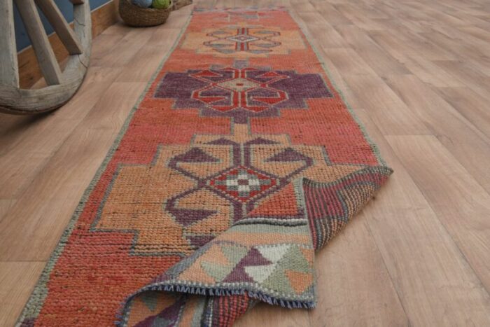 vintage turkish oushak runner rug 1960s 2