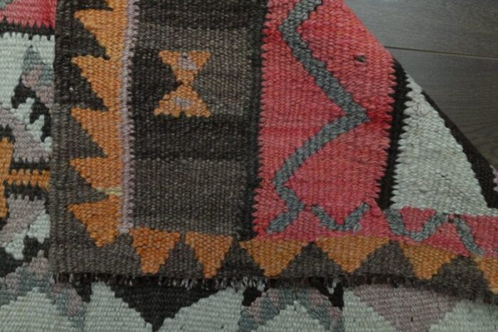 vintage turkish pink runner handmade rug 1960s 8