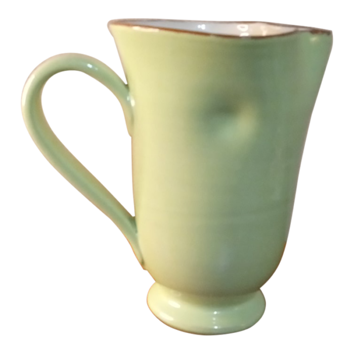 vintage vietri italy ceramic green dimpled pitcher 7405