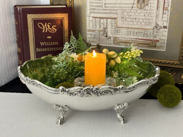 vintage wallace silver plated baroque centerpiece bowl 0646