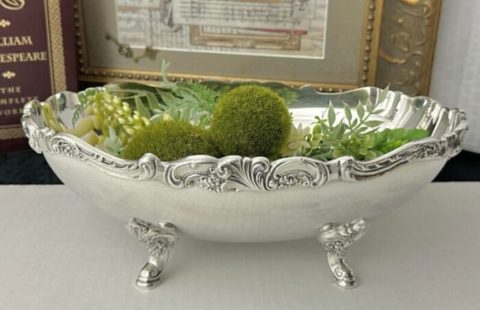 vintage wallace silver plated baroque centerpiece bowl 5282