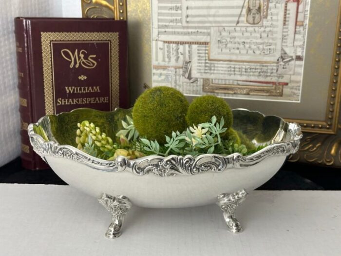 vintage wallace silver plated baroque centerpiece bowl 7825