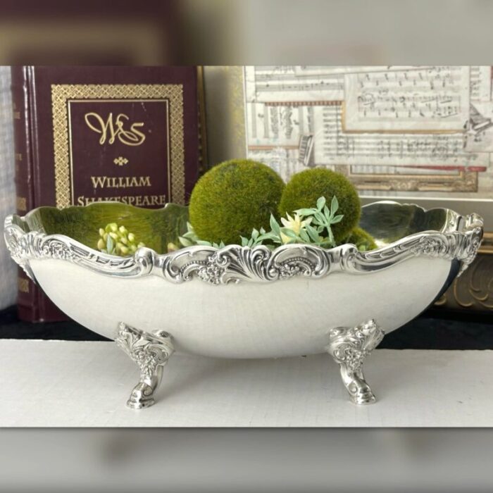 vintage wallace silver plated baroque centerpiece bowl 8645