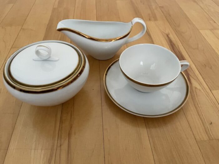 vintage white arita dinnerware with gold rim set of 91 pieces 2600