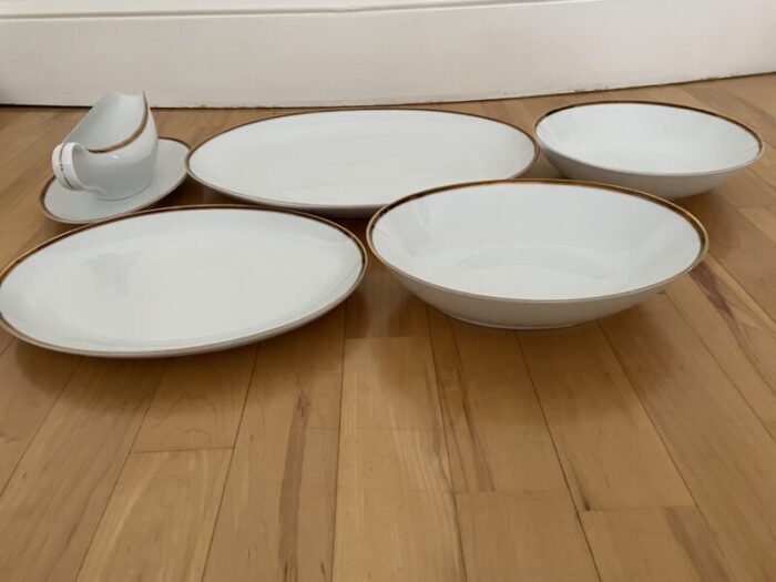 vintage white arita dinnerware with gold rim set of 91 pieces 6050