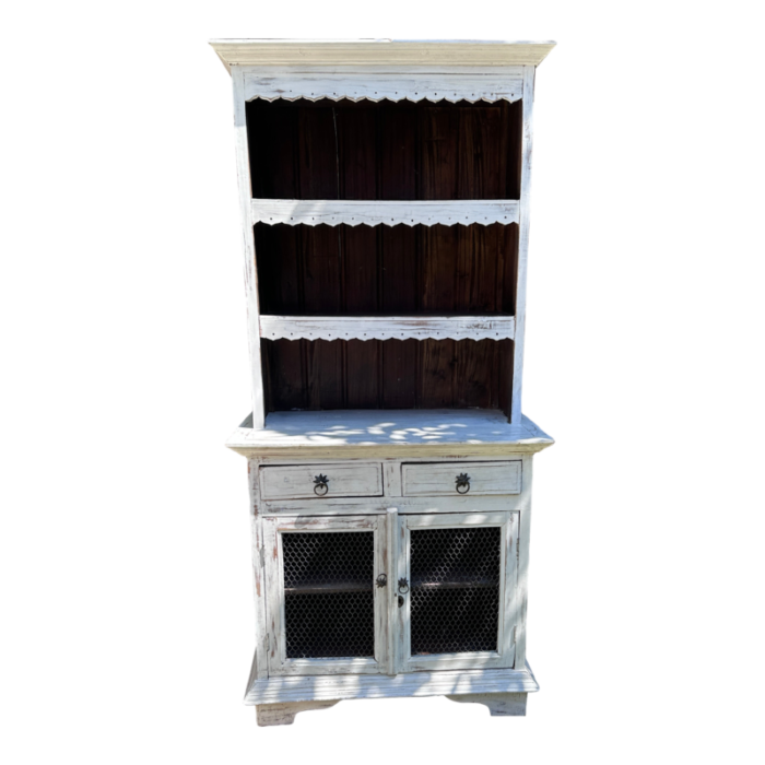 vintage whitewashed cabinet 5554