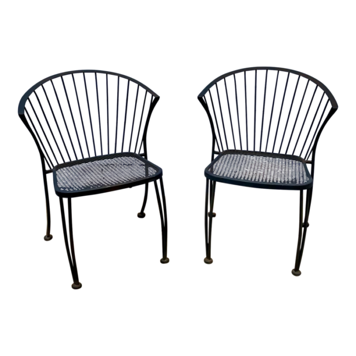 vintage woodard inspired pinecrest carolina forge garden chairs set of 2 5263